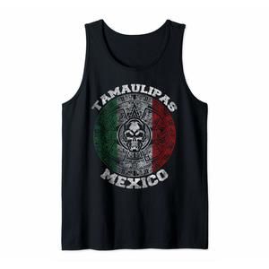 Tamaulipas Aztec Calendar Mayan Skull. Mexican Pride Symbol Tank Top